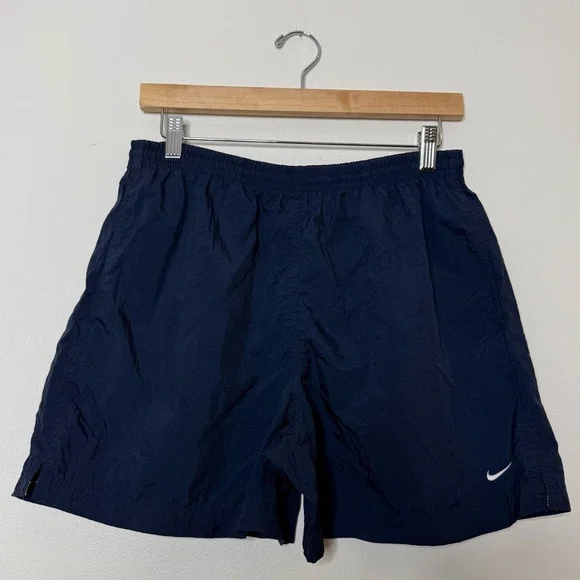 Vintage Nike Grey Tag Nylon Track Shorts in navy size medium - Picture 1 of 7